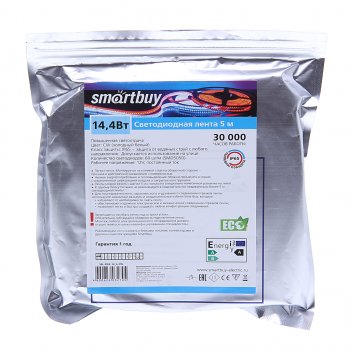 769 р. Лента светодиодная гибкая 14.4W 5м IP65 12V холодный белый (блистер) SMART BUY SMART BUY sbl-ip65-14_4-cw  с доставкой в г. Керчь. Увеличить фотографию 3