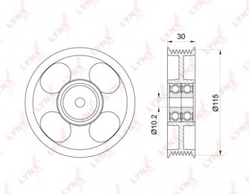 2 999 р. Ролик приводного ремня TOYOTA Corolla (08-13) обводной LYNX LYNX pb7037  с доставкой в г. Керчь. Увеличить фотографию 2