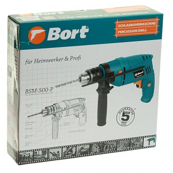 2 499 р. Дрель ударная 500Вт BORT BORT (Китай) bsm-500-p  с доставкой в г. Керчь. Увеличить фотографию 3