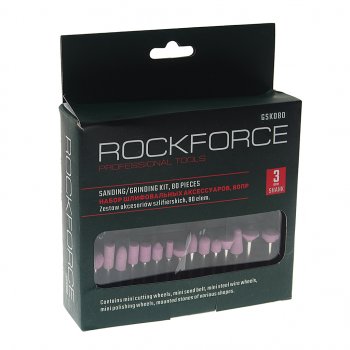 819 р. Набор аксессуаров для мини-дрелей 80пр. в пластиковом кейсе ROCKFORCE ROCKFORCE rf-gsk080  с доставкой в г. Керчь. Увеличить фотографию 3