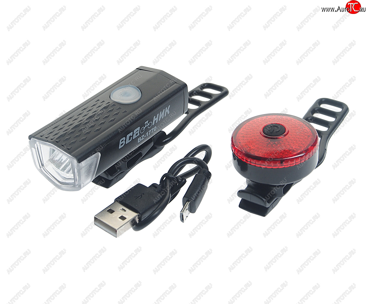 629 р. Фонарь велосипедный набор USB кабель с аккумулятором NO NAME bz-1770  с доставкой в г. Керчь