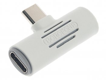 274 р. Переходник USB Type C на jack 3.5 + зарядка белый BOROFONE BOROFONE bv8 white  с доставкой в г. Керчь. Увеличить фотографию 1