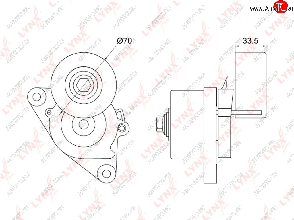 7 999 р. Ролик приводного ремня NISSAN Pathfinder (05-) натяжной LYNX LYNX pt3256  с доставкой в г. Керчь