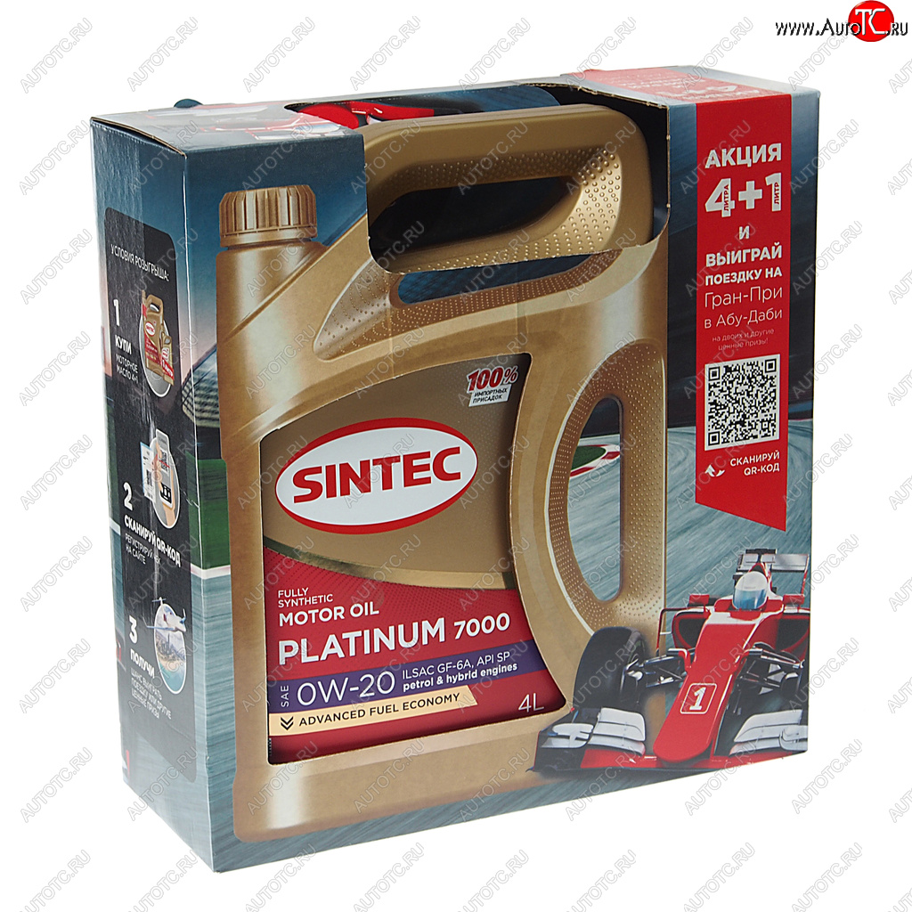 1 899 р. Масло моторное Platinum 7000 GF-6A 0W20 синт.4+1л SINTEC SINTEC 600222 SINTEC 600222  с доставкой в г. Керчь