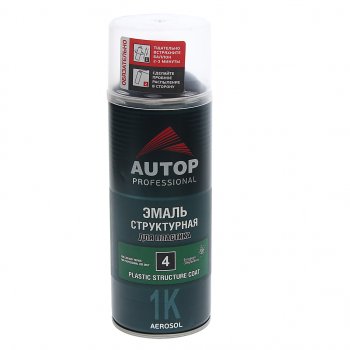 679 р. Краска для бамперов черная структурная 520мл аэрозоль AUTOP AUTOP atp-a07584  с доставкой в г. Керчь. Увеличить фотографию 1