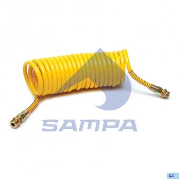 Шланг пневматический витой М22 L=7.5м (желтый) SAMPA SAMPA 095.180