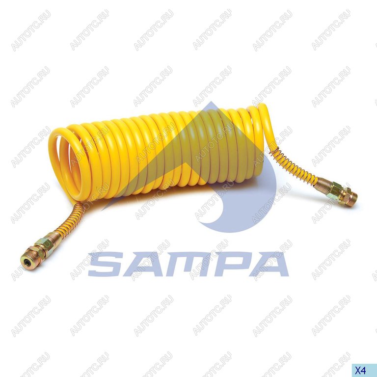 1 189 р. Шланг пневматический витой М22 L=7.5м (желтый) SAMPA SAMPA 095.180  с доставкой в г. Керчь