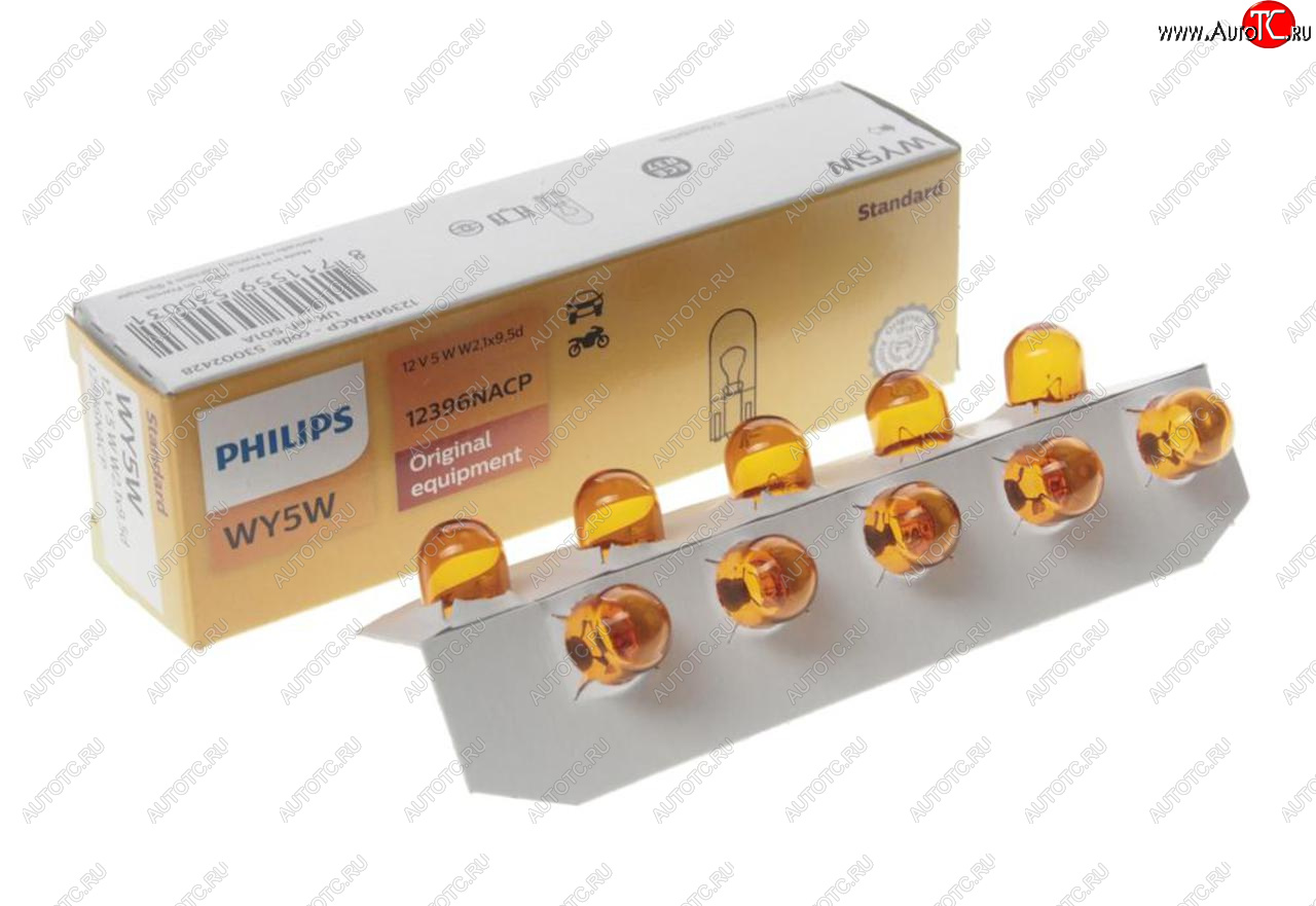 93 р. Лампа 12V WY5W T10W W2.1x9.5d PHILIPS PHILIPS 12396nacp  с доставкой в г. Керчь