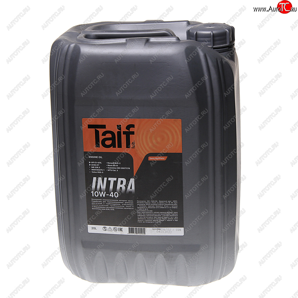 6 999 р. Масло дизельное INTRA 10W40 E7CI-4SL псинт.20л TAIF TAIF 212029  с доставкой в г. Керчь