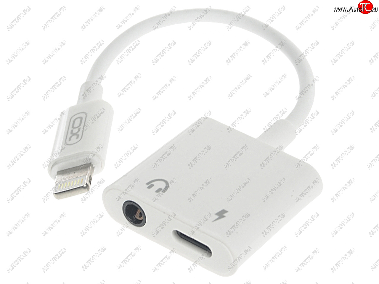 469 р. Переходник iPhone (5-) на jack 3.5 + зарядка белый XO XO nb-r172b white  с доставкой в г. Керчь