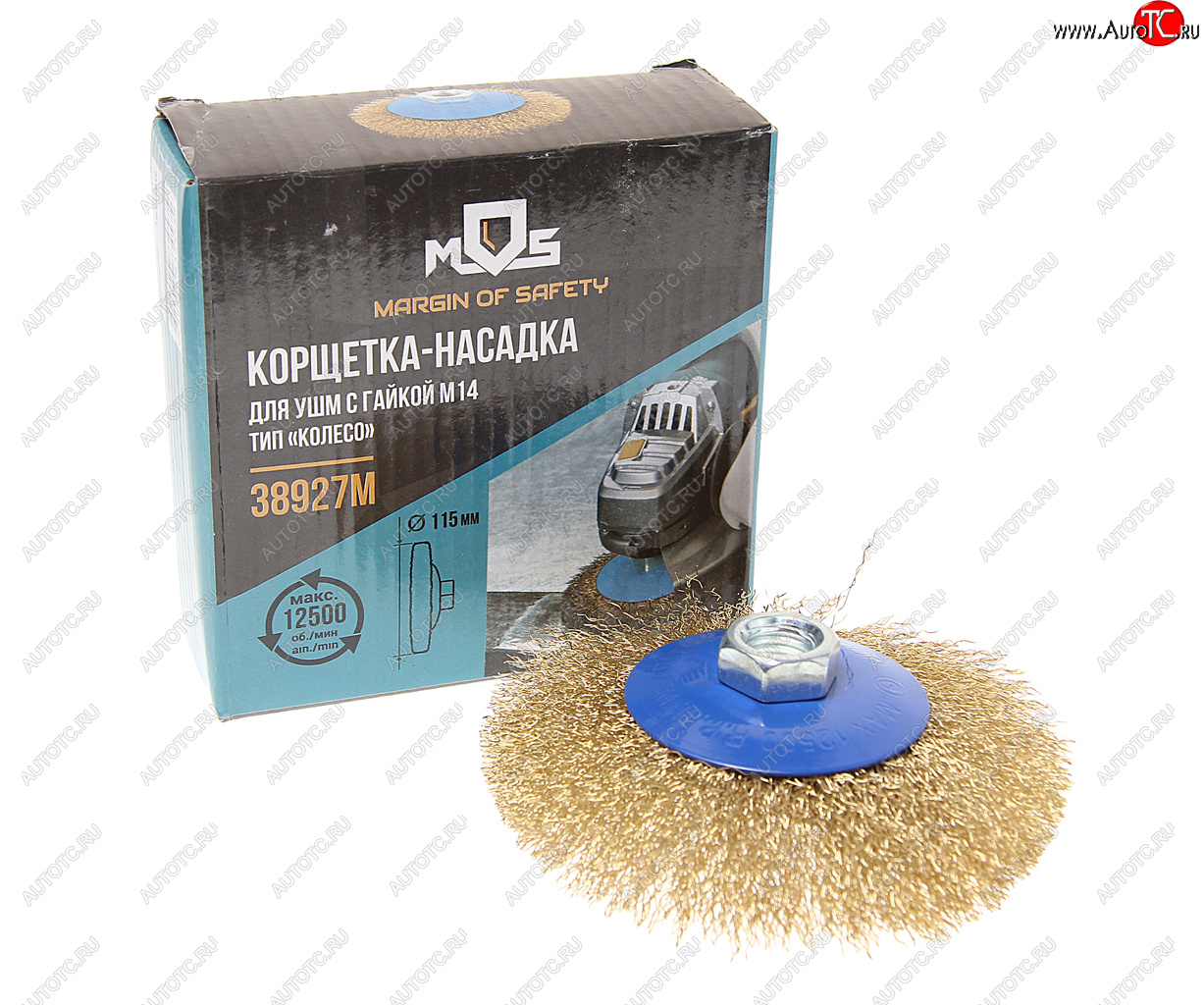 299 р. Кордщетка для УШМ коническая 115мм витая латунь М14 CUTOP CUTOP 38927м  с доставкой в г. Керчь
