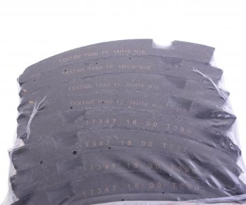 13 749 р. Накладка тормозной колодки BPW (300x100) стандарт 64 отв. 8x15 / 93251 (8шт.) TEXTAR TEXTAR 1734703 TEXTAR 1734703  с доставкой в г. Керчь. Увеличить фотографию 2