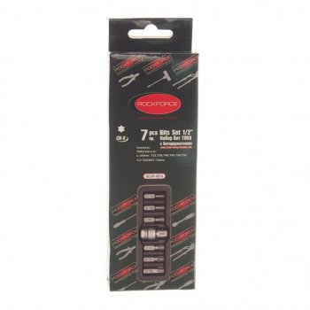379 р. Набор бит 12 TORX T25-T55 с держателем 7 предметов в ложементе ROCKFORCE ROCKFORCE rf-4074  с доставкой в г. Керчь. Увеличить фотографию 3
