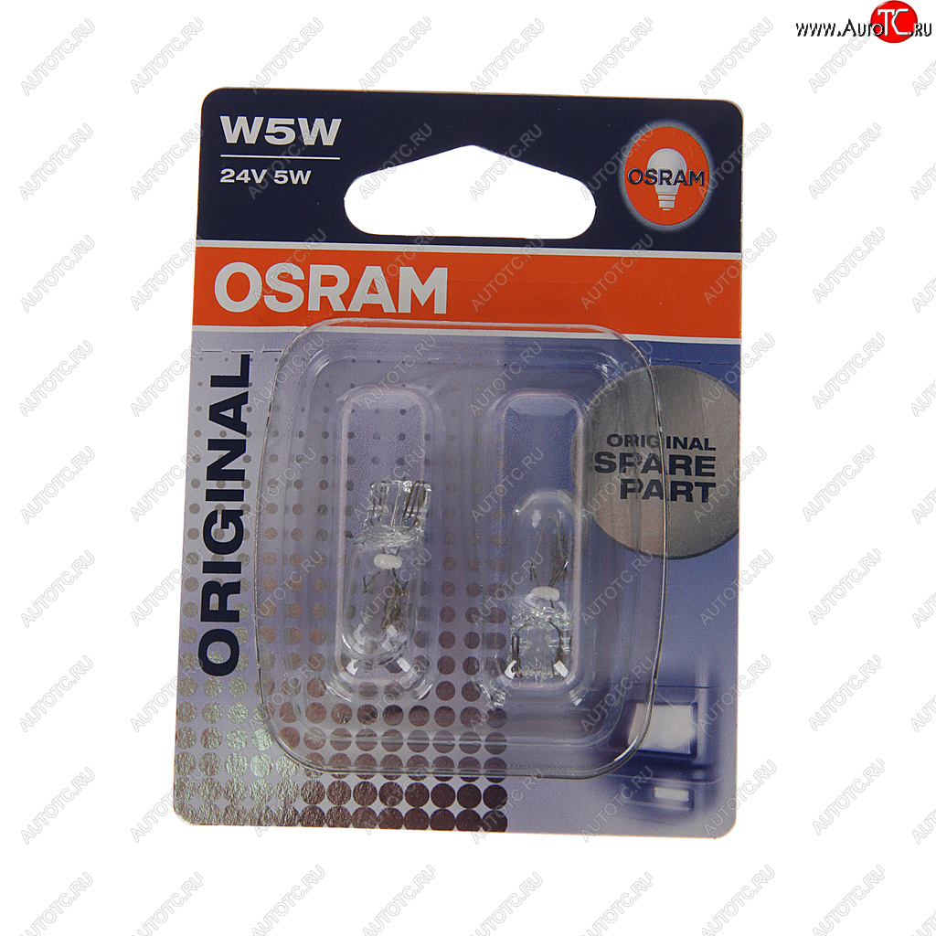 160 р. Лампа 24V W5W T10W W2.1x9.5d блистер (2шт.) OSRAM OSRAM 2845-02b  с доставкой в г. Керчь