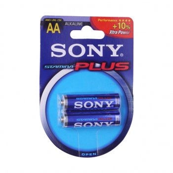 90 р. Батарейка AA LR6 1.5V блистер (2шт.) Alkaline Plus SONY  s-lr6p(2)бл  с доставкой в г. Керчь. Увеличить фотографию 1