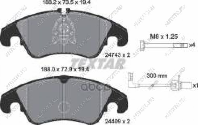 6 449 р. Колодки тормозные передние (4шт.) TEXTAR Audi A4 B7 седан (2004-2008)  с доставкой в г. Керчь