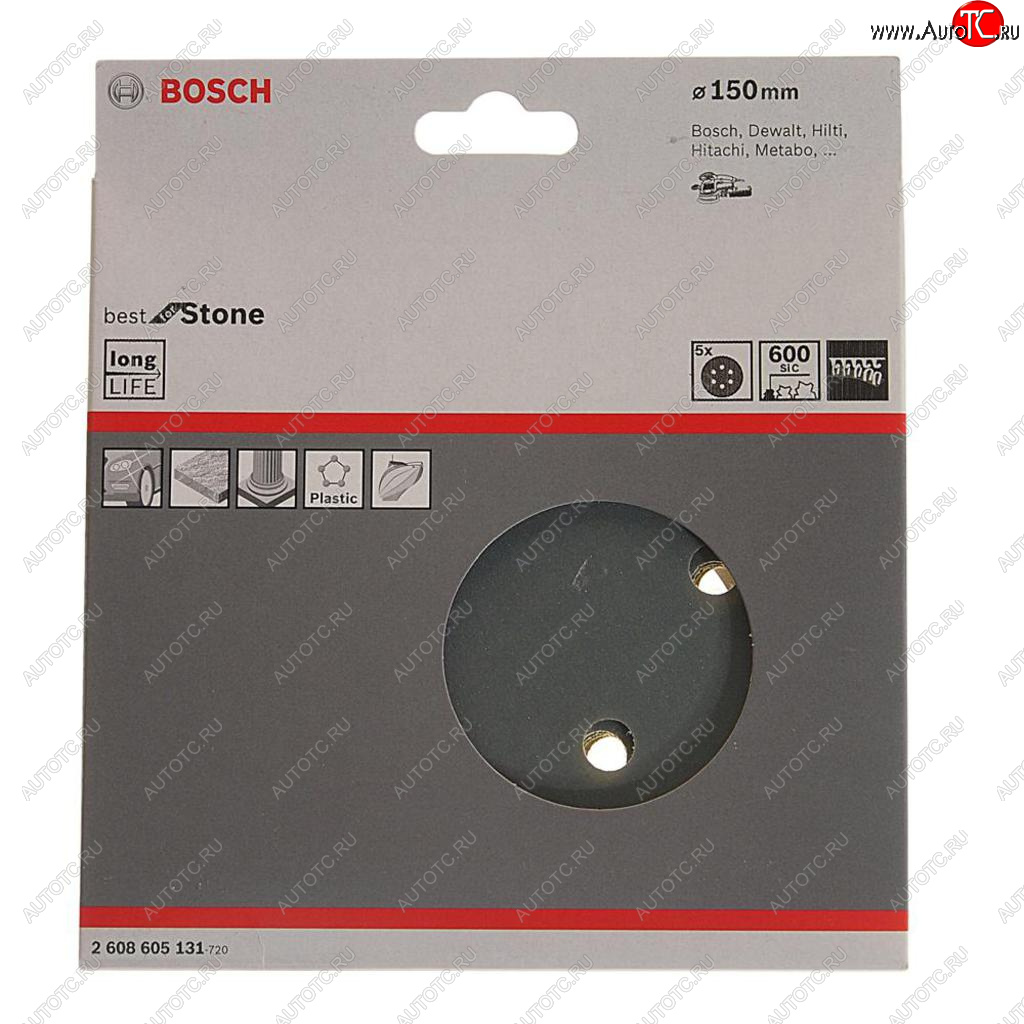 429 р. Бумага наждачная на липучке D150 Р600 8 отверстий 5шт. BOSCH BOSCH 2608605131 BOSCH 2608605131  с доставкой в г. Керчь