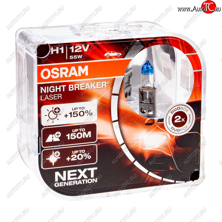 2 399 р. Лампа 12V H1 55W P14.5s +150% 3500K бокс (2шт.) Night Breaker Laser OSRAM OSRAM 64150nl2(euro)  с доставкой в г. Керчь