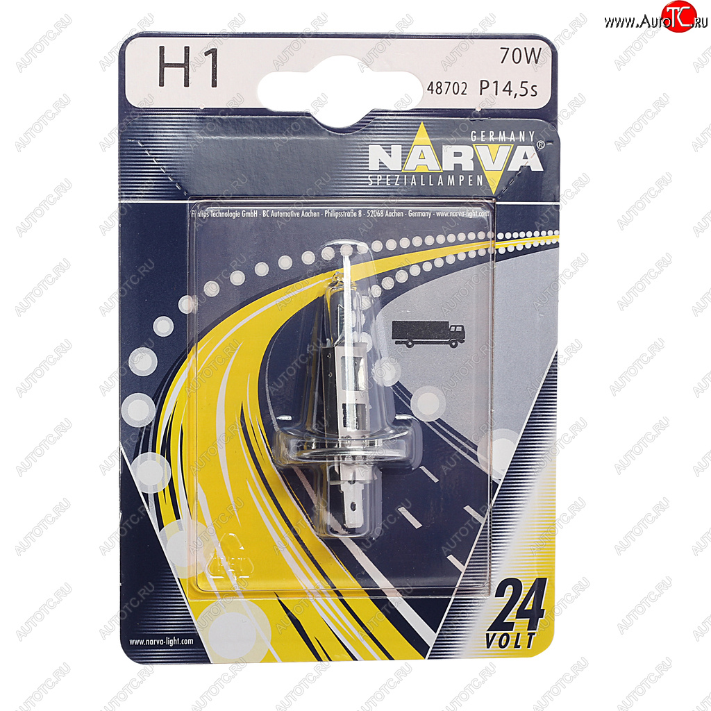 299 р. Лампа 24V H1 70W P14.5s блистер (1шт.) Standard NARVA NARVA 487024000  с доставкой в г. Керчь
