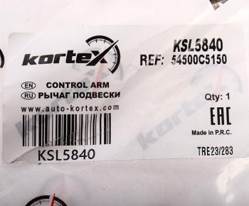 5 999 р. Рычаг подвески KIA Sorento (15-) передней нижний левый KORTEX KORTEX ksl5840  с доставкой в г. Керчь. Увеличить фотографию 4