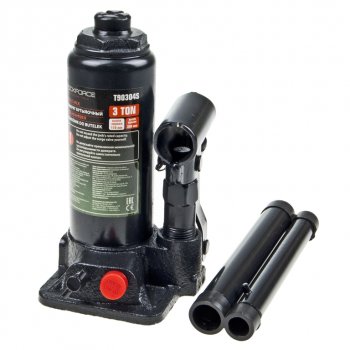 Домкрат бутылочный 3т 170-330мм с клапаном в кейсе ROCKFORCE ROCKFORCE rf-t90304s(ds)
