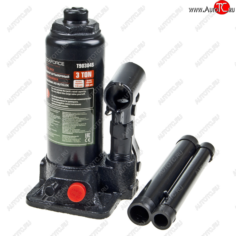 1 859 р. Домкрат бутылочный 3т 170-330мм с клапаном в кейсе ROCKFORCE ROCKFORCE rf-t90304s(ds)  с доставкой в г. Керчь