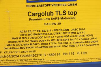24 999 р. Масло дизельное CARGOLUB TLS Top 5W30 синт.20л SRS SRS 36505  с доставкой в г. Керчь. Увеличить фотографию 2