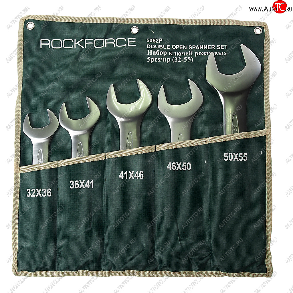 6 699 р. Набор ключей рожковых 32-55мм 5 предметов на полотне ROCKFORCE ROCKFORCE rf-5052p  с доставкой в г. Керчь