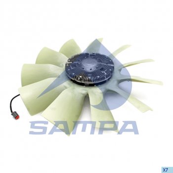 42 999 р. Вентилятор SCANIA P,G,R,T series (04-) в сборе с вискомуфтой SAMPA SAMPA 043.342-01  с доставкой в г. Керчь. Увеличить фотографию 1