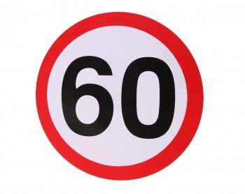 56 р. Наклейка-знак виниловая Ограничение скорости 60км/ч круг, малая  в06102  в06102  с доставкой в г. Керчь. Увеличить фотографию 1