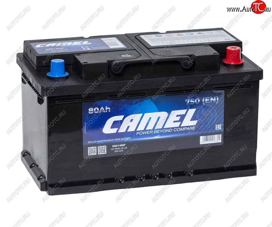 11 949 р. Аккумулятор CAMEL 80Ач обратная полярность, низкий CAMEL 6ст80(0) lb4  с доставкой в г. Керчь