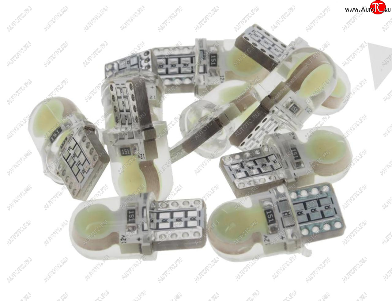 26 р. Лампа светодиодная 12V W5W T10 W2.1x9.5d 6000K COB в силиконе White MEGA ELECTRIC MEGA ELECTRIC 70214  с доставкой в г. Керчь
