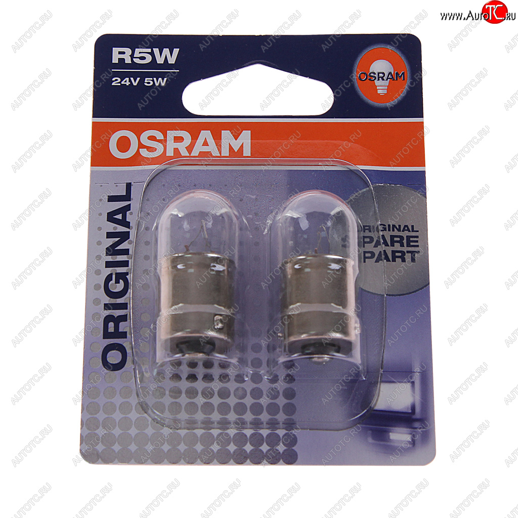 176 р. Лампа 24V R5W BA15s блистер (2шт.) OSRAM OSRAM 5627-02b  с доставкой в г. Керчь