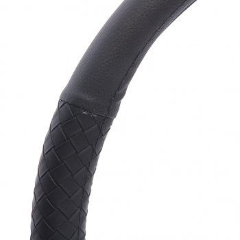 569 р. Оплетка руля (XL) 41-43см чернаячерная экокожа, комбинированная, косичка NO NAME 361432  с доставкой в г. Керчь. Увеличить фотографию 2