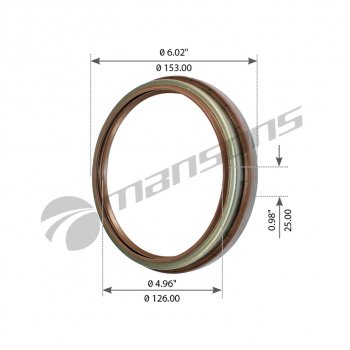 Сальник IVECO ступицы задней (128x144152.3x1126мм) MANSONS MANSONS gr334