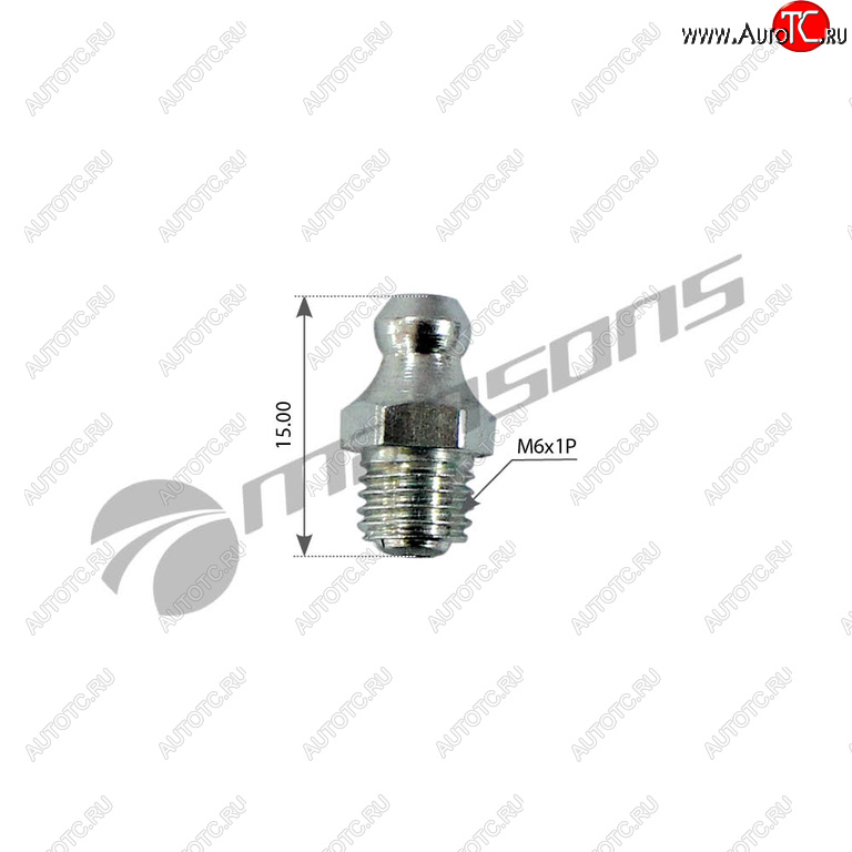 17 р. Масленка прямая 180 градусов М6х1 MANSONS MANSONS m013  с доставкой в г. Керчь