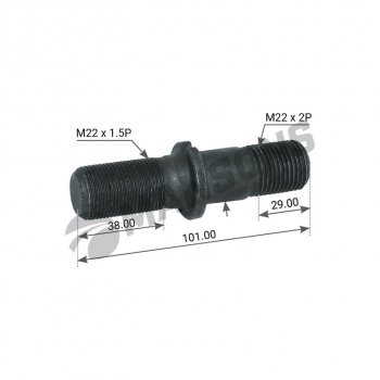 239 р. Шпилька колеса BPW (M22х1.5х45, M22х2.0х48 L=100мм) MANSONS MANSONS 300.210  с доставкой в г. Керчь. Увеличить фотографию 1