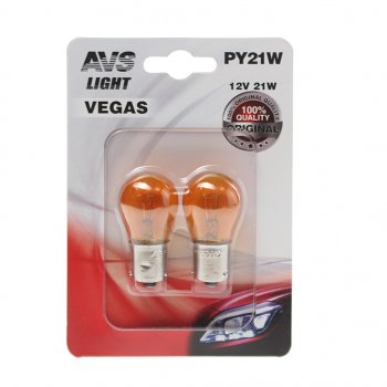 94 р. Лампа 12V PY21W BAU15s желтая блистер (2шт.) AVS AVS a78476s AVS a78476s  с доставкой в г. Керчь. Увеличить фотографию 1