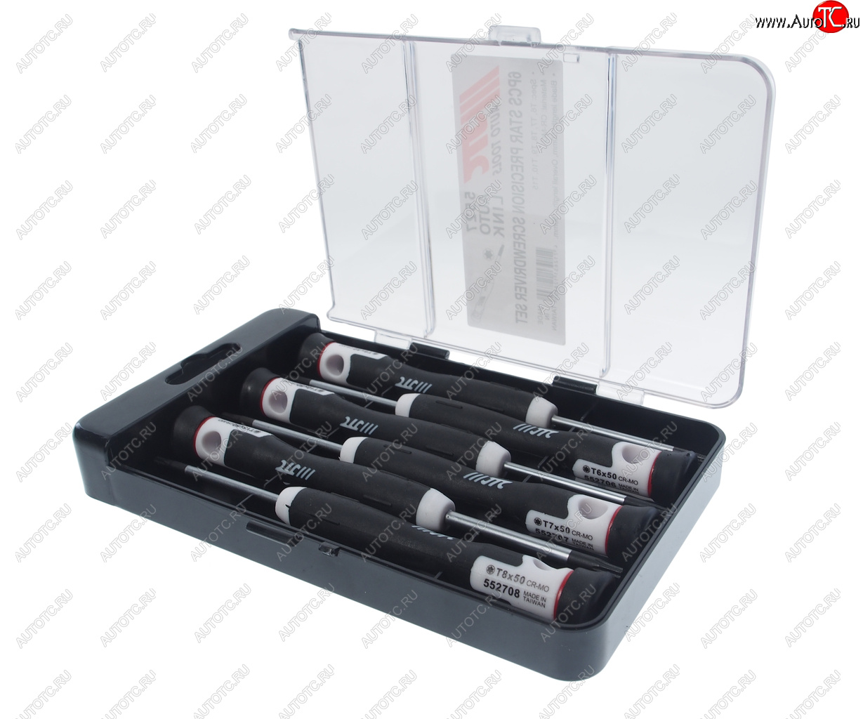 2 249 р. Набор отверток прецизионных T6-Т10, T15 L=150мм 6 предметов JTC JTC TOOLS CO., LTD jtc-5527  с доставкой в г. Керчь