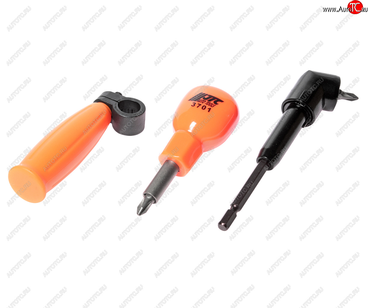 1 999 р. Отвертка с набором бит с угловым переходником 90град. JTC JTC TOOLS CO., LTD jtc-3701  с доставкой в г. Керчь