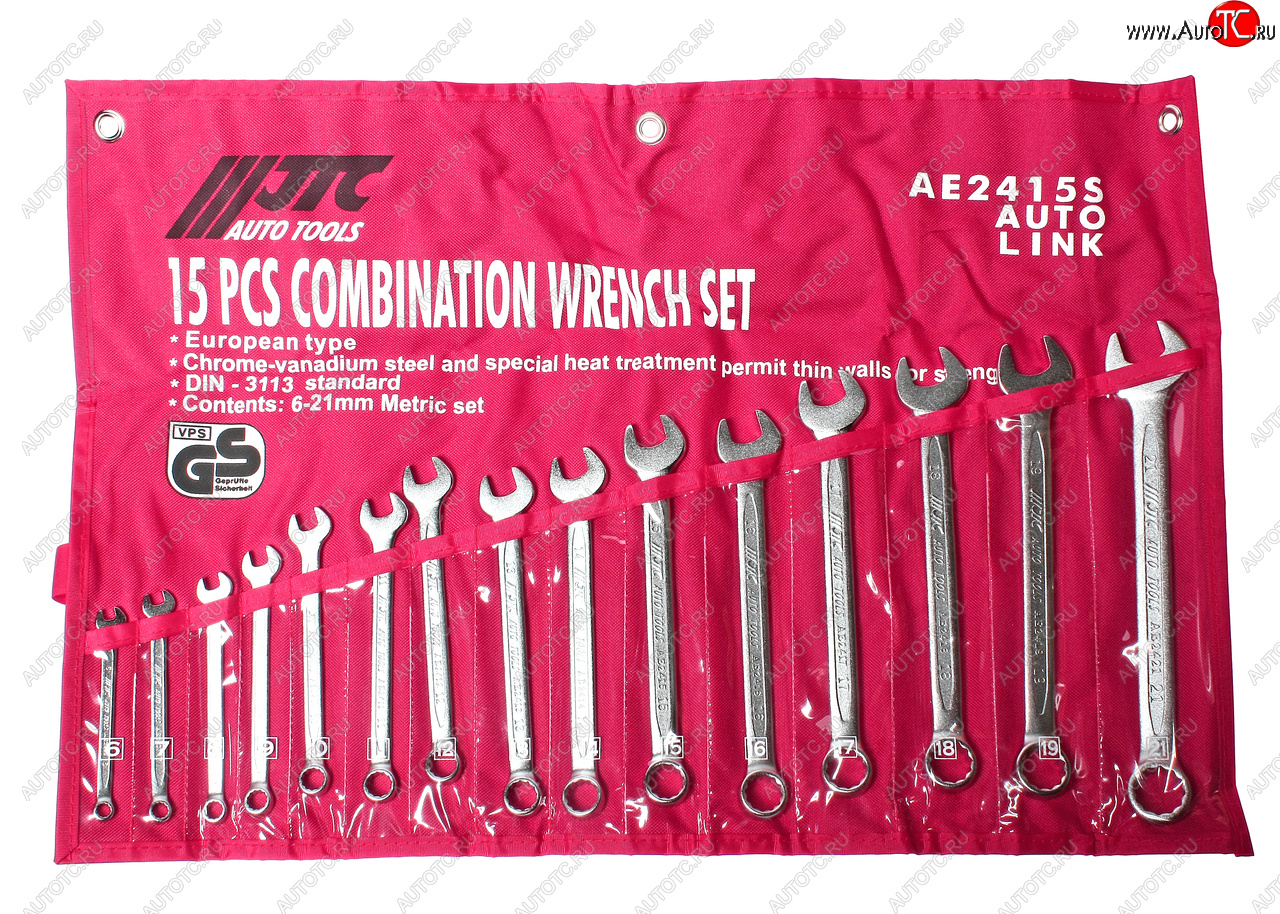 6 499 р. Набор ключей комбинированных 6-21мм 15 предметов в планшете JTC JTC TOOLS CO., LTD jtc-ae2415s  с доставкой в г. Керчь