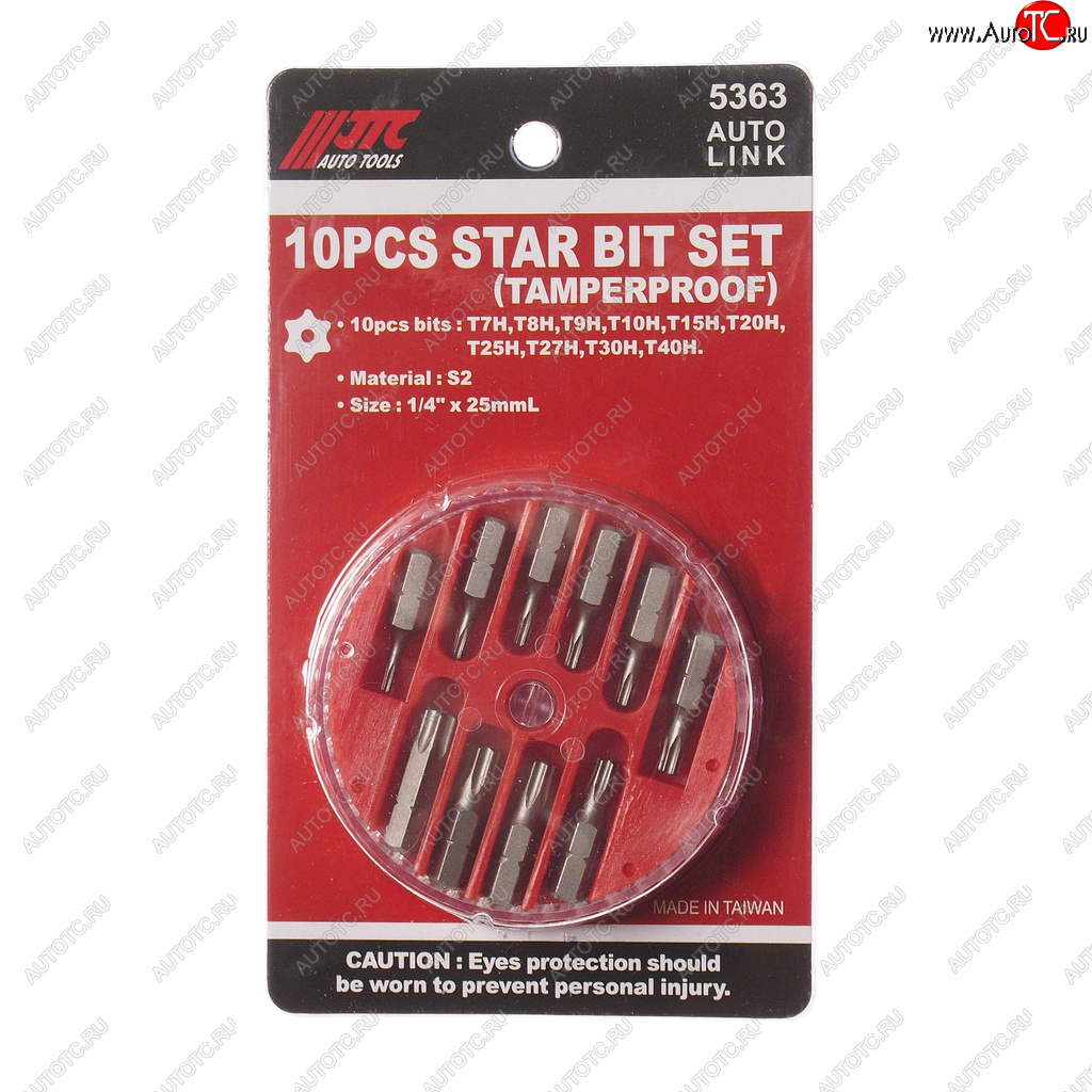 699 р. Набор бит 14 TORX T7H-T40H с отверстием 10 предметов в кейсе JTC JTC TOOLS CO., LTD jtc-5363  с доставкой в г. Керчь