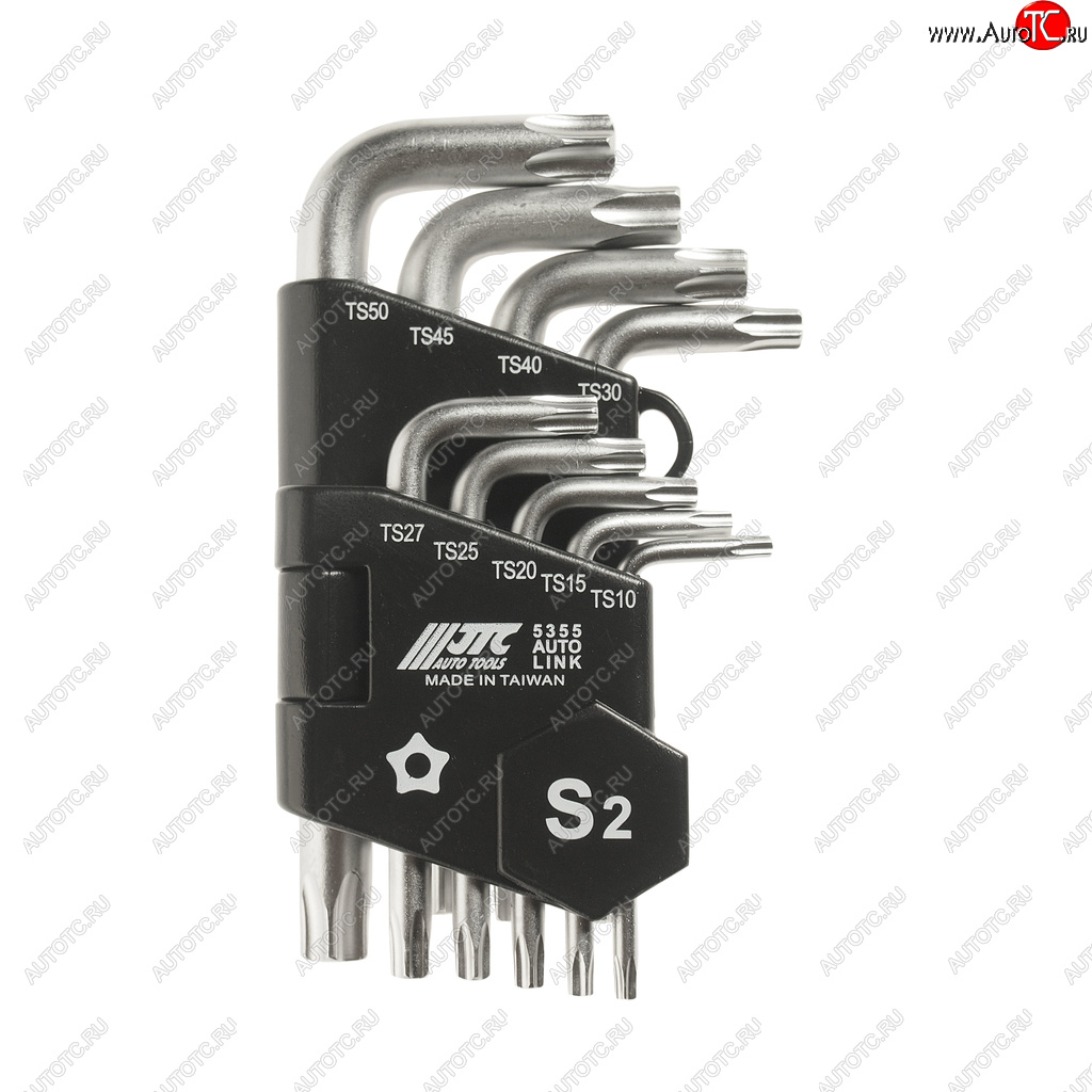 1 739 р. Набор ключей TORX ТS10-ТS50 пятилучевых Г-образных с отверстием 9 предметов JTC JTC TOOLS CO., LTD jtc-5355  с доставкой в г. Керчь