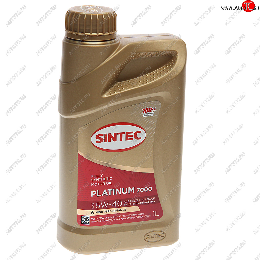 669 р. Масло моторное Platinum 7000 SNCFA3B4 5W40 синт.1л SINTEC SINTEC 600138  с доставкой в г. Керчь