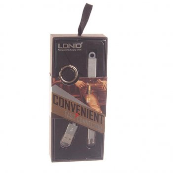 76 р. Кабель iPhone (5-)micro-USB 0.13м серебристый брелок LDNIO LDNIO lc-89sv  с доставкой в г. Керчь. Увеличить фотографию 1