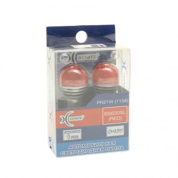 649 р. Лампа светодиодная 12V P21W BA15S красная блистер (2шт.) XENITE XENITE 1009531  с доставкой в г. Керчь. Увеличить фотографию 1