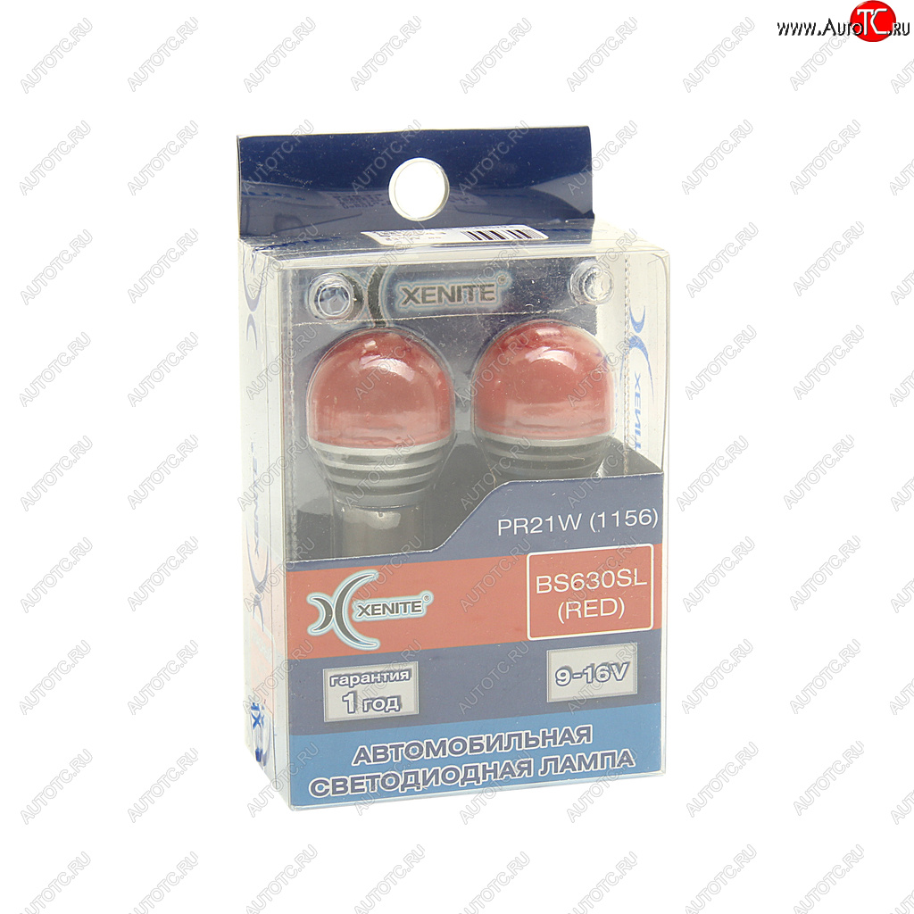 649 р. Лампа светодиодная 12V P21W BA15S красная блистер (2шт.) XENITE XENITE 1009531  с доставкой в г. Керчь