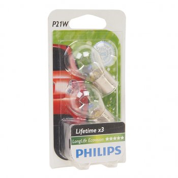 284 р. Лампа 12V P21W BA15s блистер (2шт.) Long Life Eco Vision PHILIPS PHILIPS 12498llecob2  с доставкой в г. Керчь. Увеличить фотографию 1