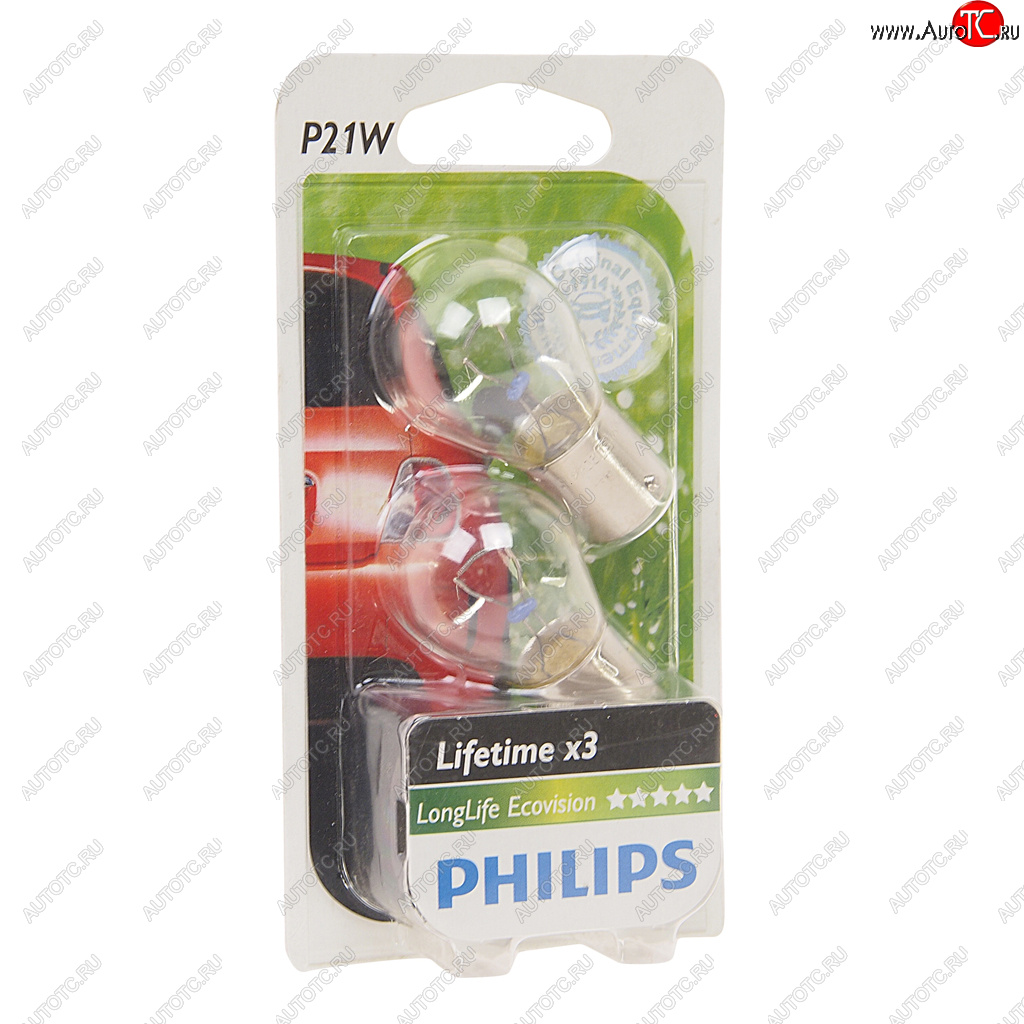284 р. Лампа 12V P21W BA15s блистер (2шт.) Long Life Eco Vision PHILIPS PHILIPS 12498llecob2  с доставкой в г. Керчь