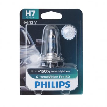 1 689 р. Лампа 12V H7 55W PX26d +150% блистер (1шт.) X-Treme Vision Pro 150 PHILIPS PHILIPS 12972xvproбл  с доставкой в г. Керчь. Увеличить фотографию 1